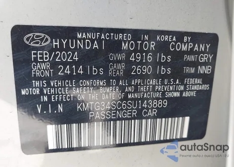 2025 Genesis G70 2.5T Awd from USA, damaged, VIN KMTG34SC6SU143889